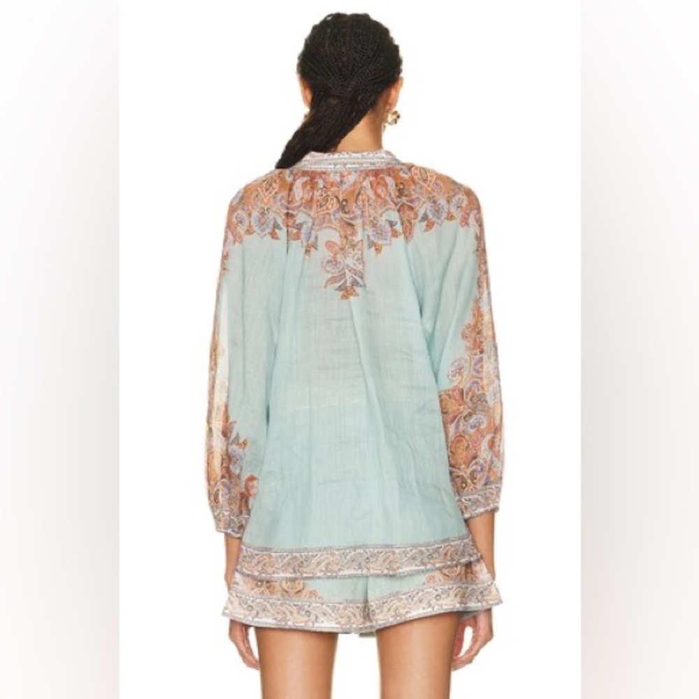 Zimmermann Devi Billow Ramie Blouse & Devi Tuck Short Set - Picture 10 of 17